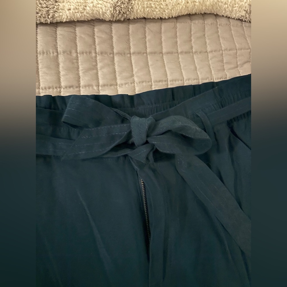Dark teal Tie-Waist Pants - Picture 2 of 3